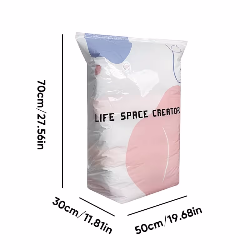 Thickened Stereoscopic No-Pump Vacuum Compression Bag